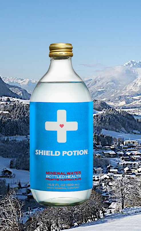 Shield Potion bottles in vending machine